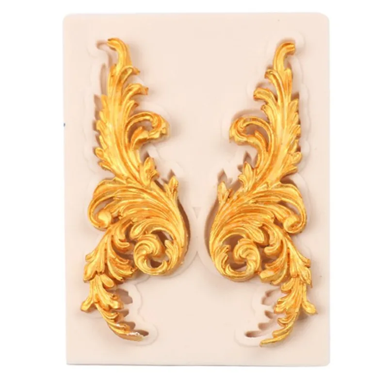 

TTLIFE Baroque Scroll Leaves Silicone Mold Cake Border Fondant Cake Decorating Tool Candy Chocolate Gumpaste Resin Craft Molds