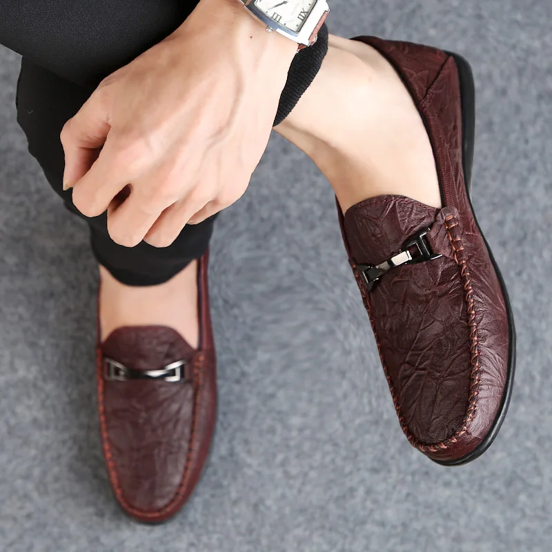 Rommedal Summer lazy loafers slip-on genuine sheep leather moccasins men casual shoes solid wine red black color drive shoes