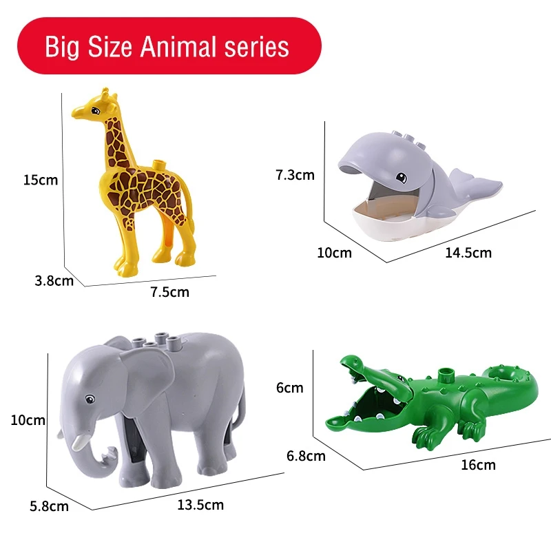 Animal Series Model Figures Big Building Blocks Animals Educational Toys For Kids Children Gift Compatible With Legoed Duploed