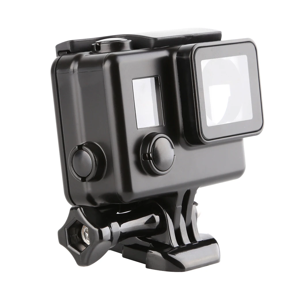 Черный защитный чехол с боковым открытием для Gopro Hero 3 4 + черный серебристый