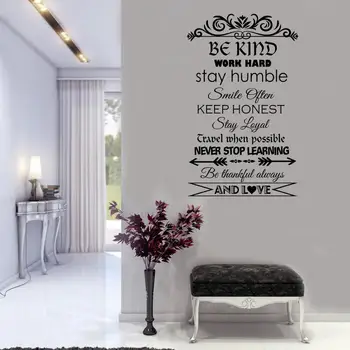 

Be Kind Work Hard positive quotes Wall Art Stickers removeable vinyl Inspirational wall Decals home decoration accessories G715