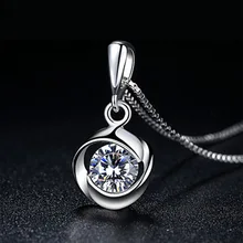 Rotating Love Crystal Pendant Necklace Female Fashion Jewelry First Sight Silver Round Shape Pendant Necklace Wholesale first sight