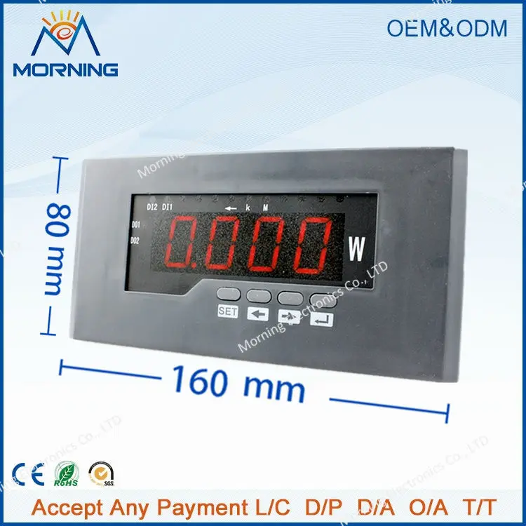 

3P11 frame size 80*160 mm hot sell factory price three-phase led display ac digital active power meter, for industrial use