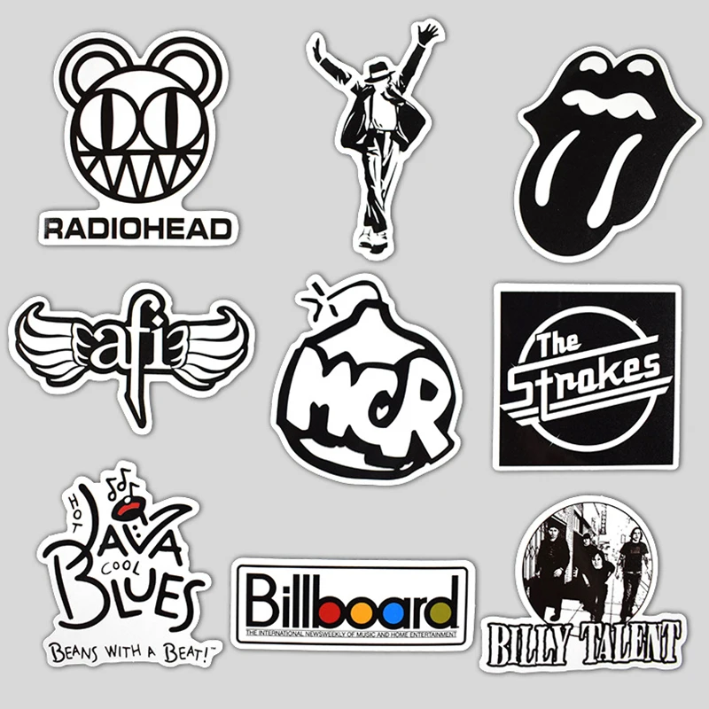 AQK 50 قطعة/الوحدة روك لفة الفرقة الموسيقى أسود أبيض ملصقات فاسق بارد ريترو Guitar Skateboard حقيبة DIY التلفزيون سيارة للماء الشارات AQK 50 قطعة/الوحدة روك لفة الفرقة الموسيقى أسود أبيض ملصقات فاسق بارد ريترو Guitar Skateboard حقيبة DIY التلفزيون سيارة للماء الشارات