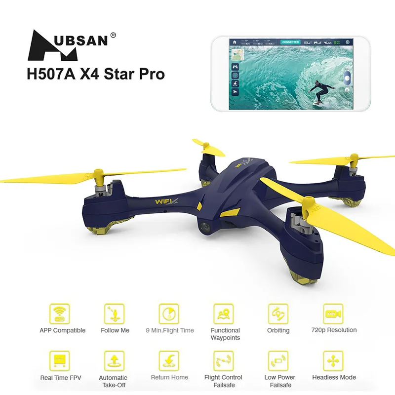 Hubsan H507A X4 Star Wifi FPV RC Quadcopter Drone 720P Camera WayPoint GPS RTF 
