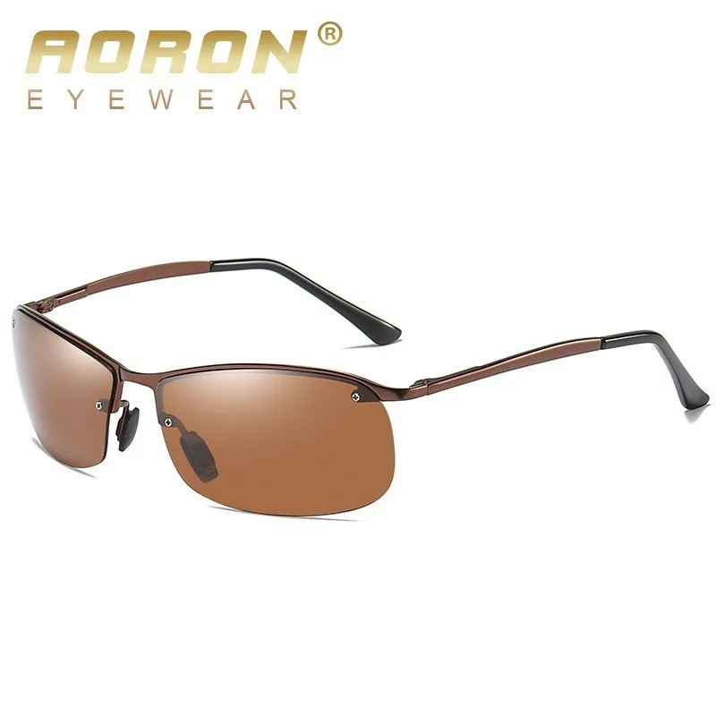AORON, новинка, фотохромные солнцезащитные очки для мужчин, для вождения, поляризационные солнцезащитные очки, хамелеон, для вождения, защитные очки для ночного видения - Цвет линз: brown