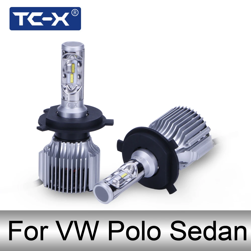 

TC-X For VW Polo Sedan H4 Low High Beam LED Auto Lamp 9006/HB4 Fog Light EMC Canbus 6000k LED Auto Front Light Replacement Bulb