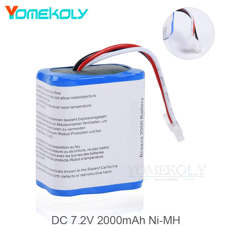 

Vacuum Cleaner Replacement 7.2v 2000mAh Ni-MH Battery For iRobot Braava 380t Mint 5200 5200C Floor Mopping Robot Winbot Parts