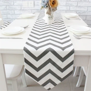 

Modern Simple Style Table Runner Cloth Cotton Stripe Table Runner Soft/ Non-fading Cabinet Cover Table Cloth Table Runners