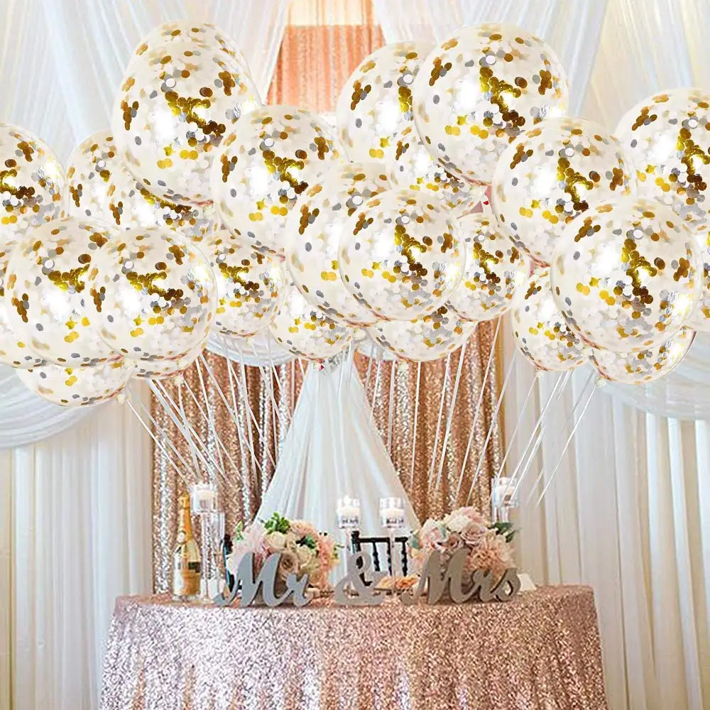 

5Pcs 12'' Confetti Latex Balloon Party Sequins Balloon Birthday party decorations Girl Adult Baby Shower Wedding Baloon Air Ball