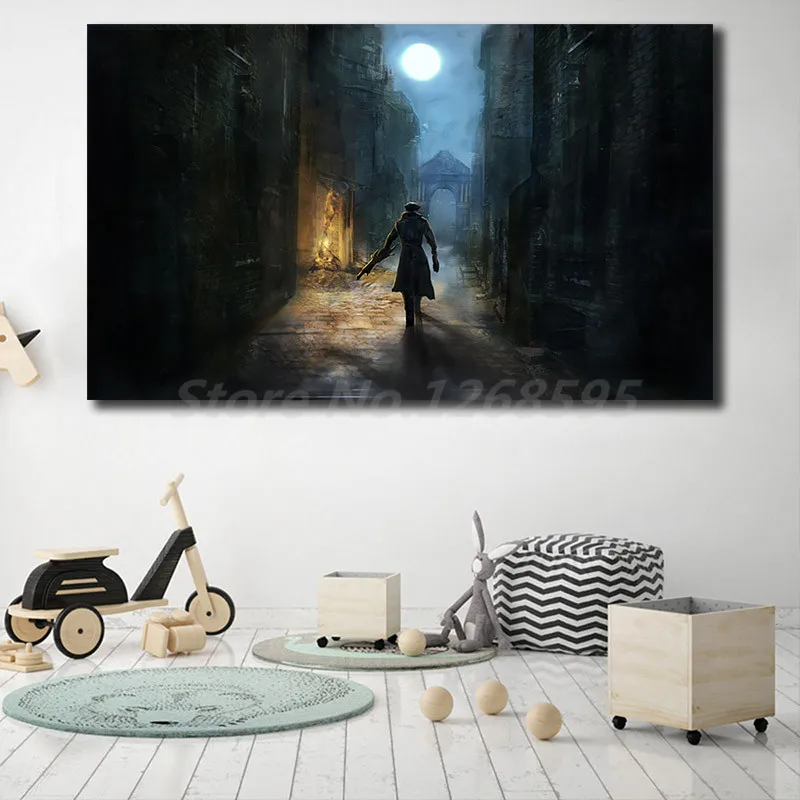Bloodborne Game Hunter Wallpaper Canvas Painting Print Tableau Living Room Home Decor Modern Wall Art Oil Poster | Дом и сад