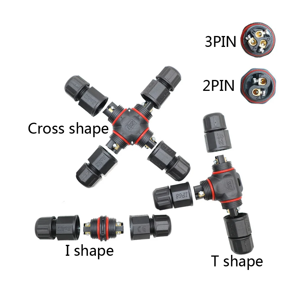 IP68 Водонепроницаемый разъем 2 3 4 Pin Электрический терминальный адаптер провод винт соединителя и паяльный штифт разъем для Светодиодный свет