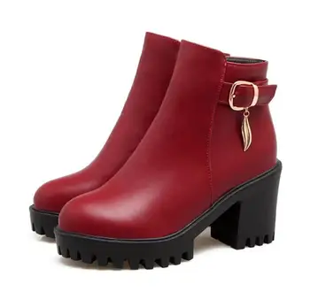 

Winter Ladies Size 22-62 Fashion Women Pumps Shoes Woman Ankle Boots Platform Belt Buckle High Heels Chaussure Femme BYB16181