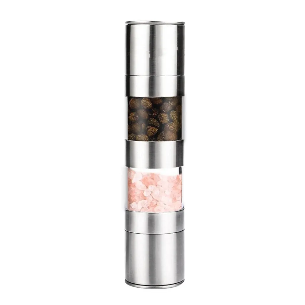 

Realand Premium Manual Stainless Steel 2 in 1 Salt and Pepper Mill Spice Grinder Hand Adjustable Ceramic Grinding Mechanism