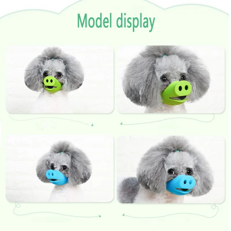 

Cute Pig Shape Dog Muzzle Breathable and Soft Muzzle Silicone Anti-Bark Bite Pet Muzzle for Puppy Dog Training Supplies