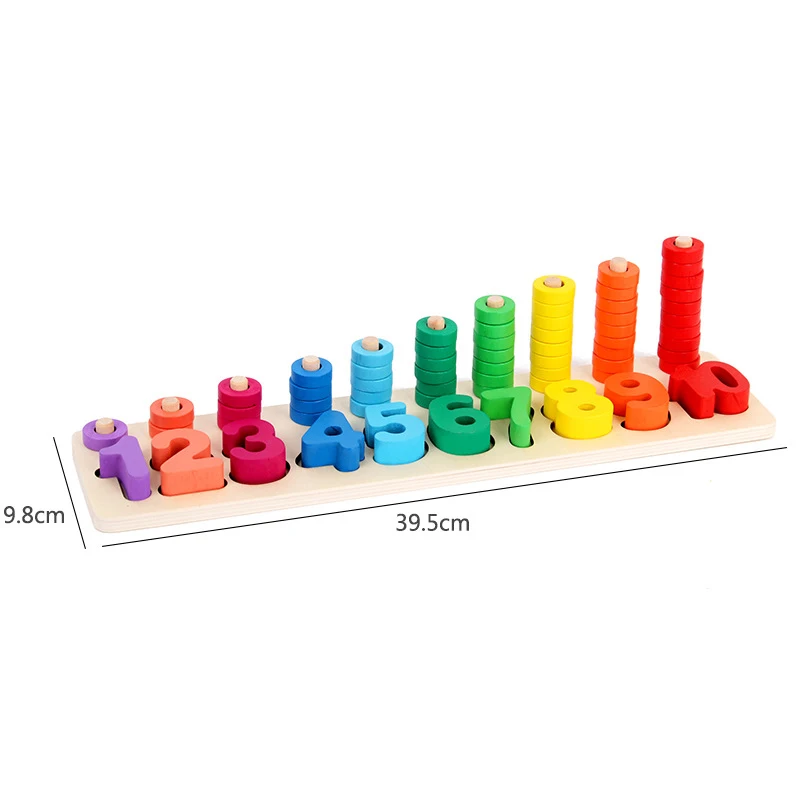 Wooden Teaching Math Toys For Children Montessori Materials Learning Count Numbers Matching Digital Shape Match Early Education
