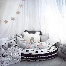Nordic Baby Crawling Mat Cotton Thick Cross Print Play Pad Children Play Rug Round Game Mats Tent Blanket Infant Floor Carpet цена Nordic Baby Crawling Mat Cotton Thick Cross Print Play Pad Children Play Rug Round Game Mats Tent Blanket Infant Floor Carpet цены онлайн