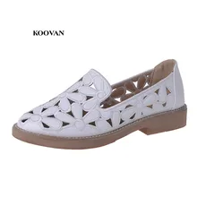 Koovan/Женская обувь в английском стиле Новинка весны отдыха полые Туфли без каблуков с отверстиями обувь женская повседневная обувь для студентов