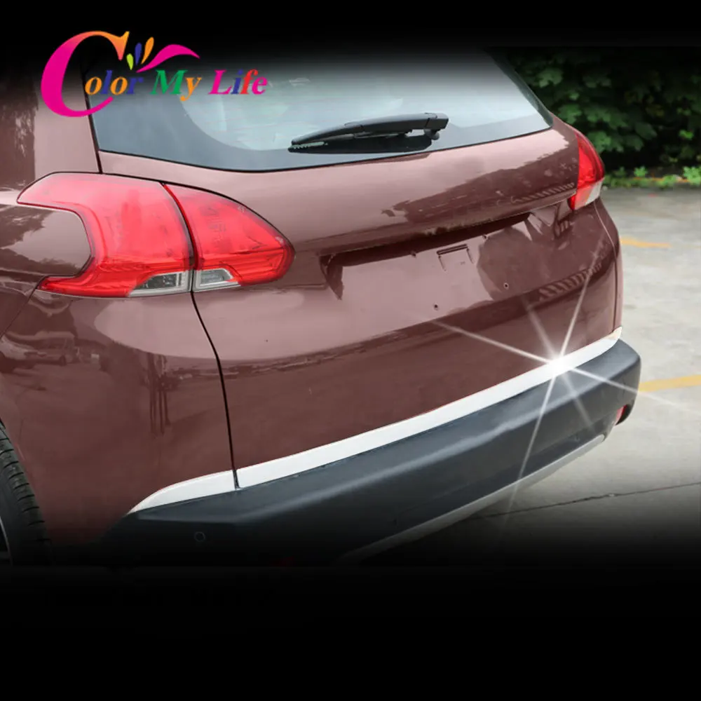 

Back Trunk Sticker for Peugeot 2008 2014 2015 2016 2017 2018 Stainless Steel Rear Tail Trunk Molding Cover Trim Accessories