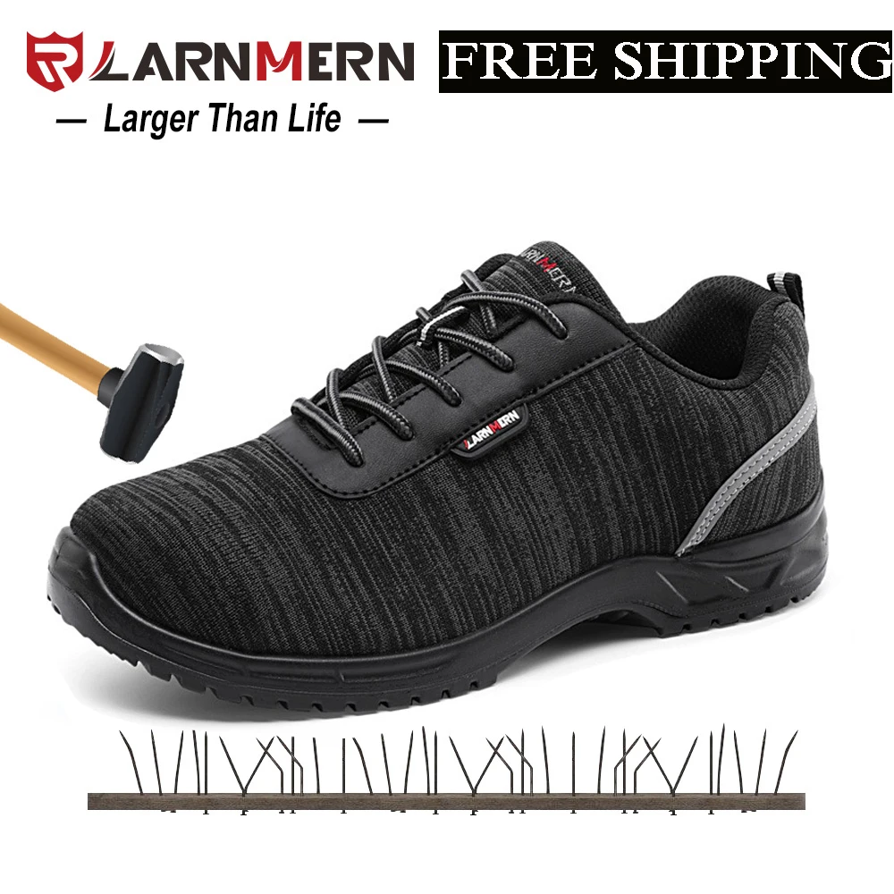 LARNMERN Men/'s Steel Toe Safety Shoes Lightweight Slip Resistance Work Boots