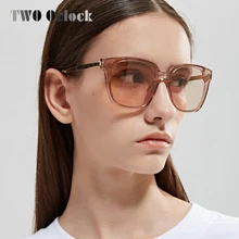Gafas de sol cuadradas de dos en punto Vintage, gafas de sol transparentes Retro para mujer, gafas de sol UV400 para mujer, gafas de sol transparentes, 81309