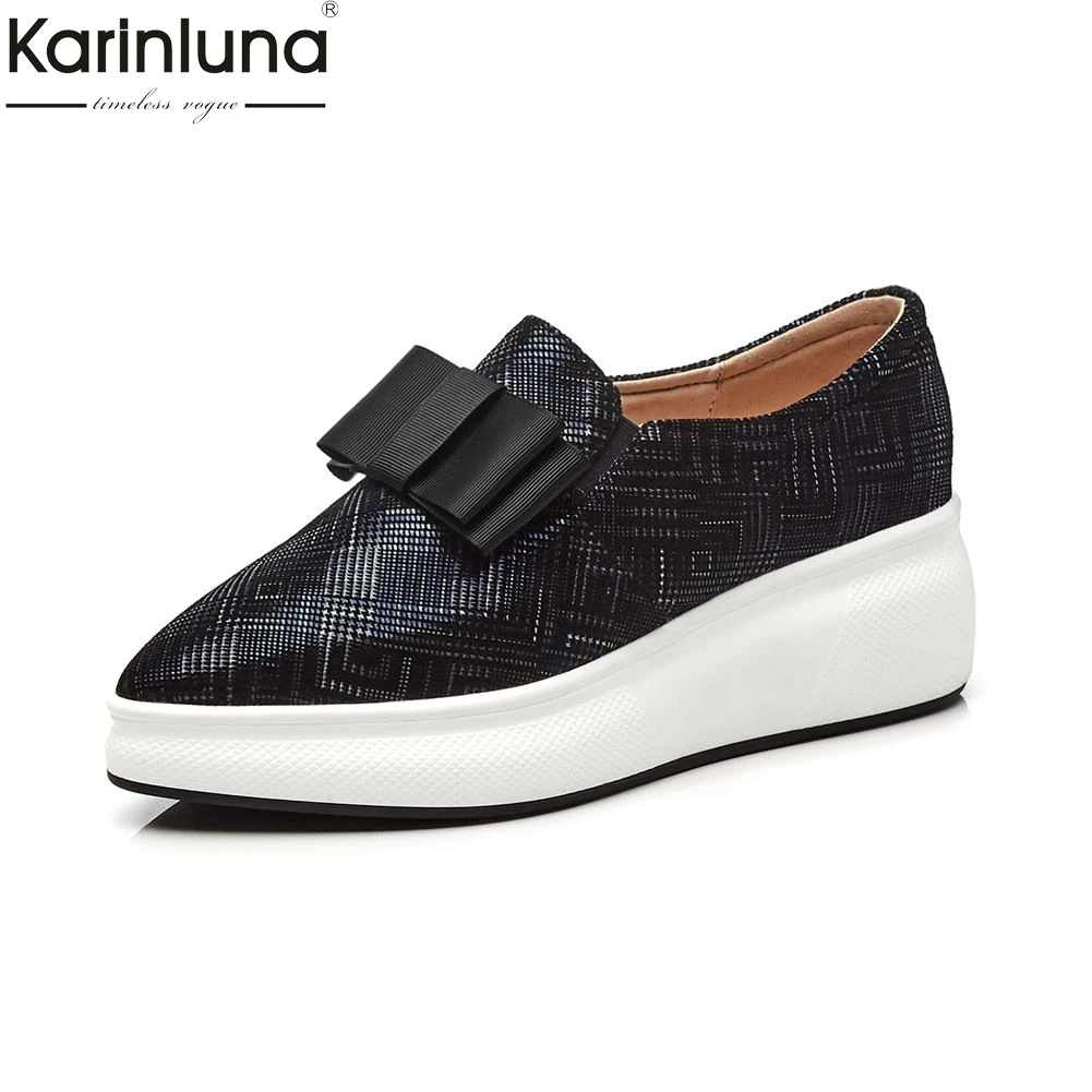 

brand design high quality kid suede leather women flat platform shoes leisure slip on loafers pointed toe shoes woman flats