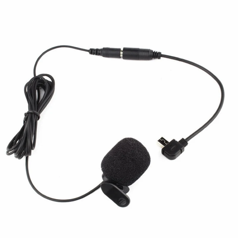MAYITR 3.5mm Professional Mini Clip-on Microphone With Adapter Cable Black For  Hero 3/3+ /4 Camera