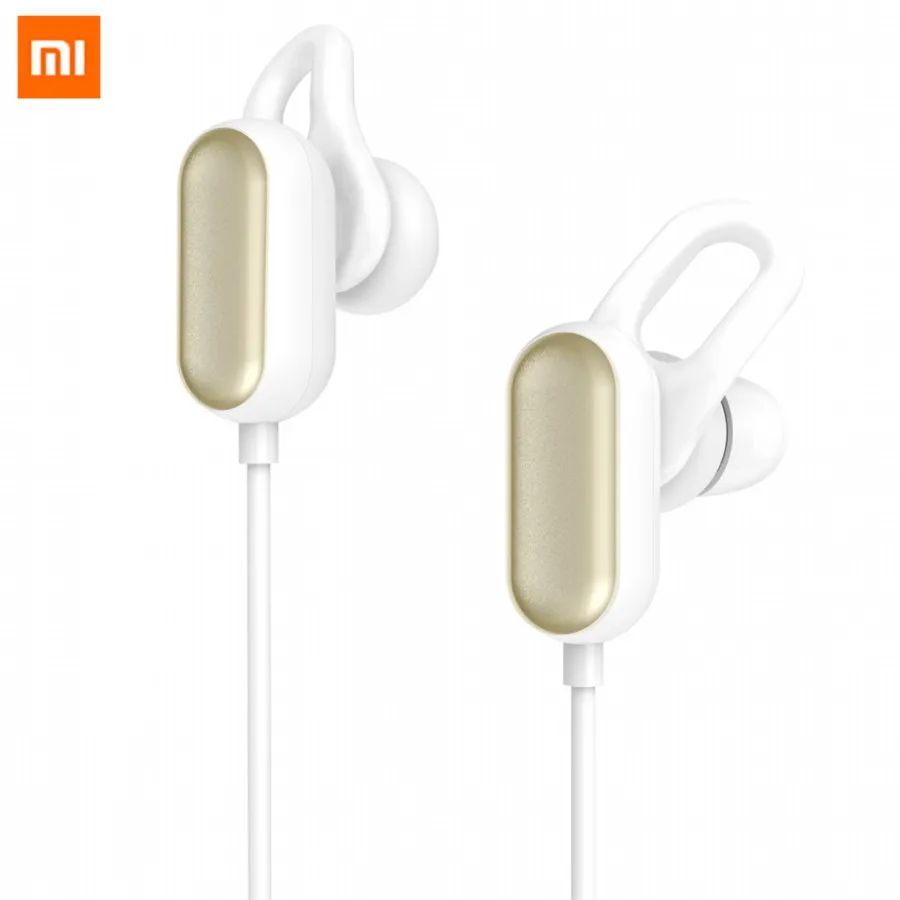 Оригинальная Xiaomi mi Спортивная bluetooth-гарнитура Youth Edition Xiao mi Беспроводная Bluetooth 4,1 с микрофоном IPX4 Водонепроницаемая 5 вкладышей - Цвет: White