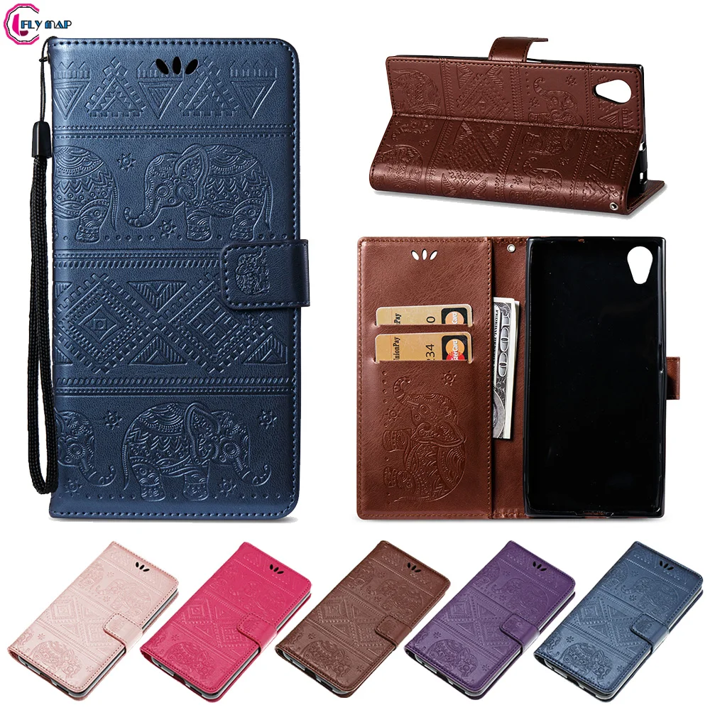 Elephant Coque For Sony Xperia XA1 Plus Dual Tuba case Retro Flip Wallet PU leather Cover For G3426 G3412 SM11L Phone Shell Bag