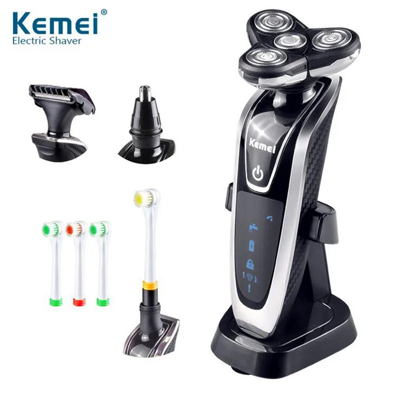 

2017 Original 4 in 1 Washable Rechargeable Electric Shaver Triple Blade Electric Shaving Razors Face Care 4D Floating for men