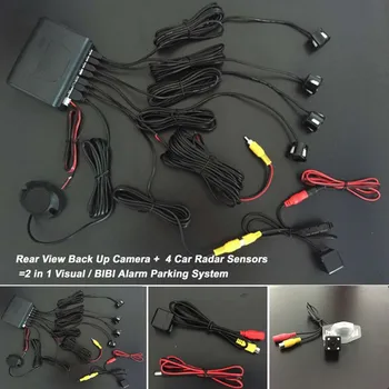 

Car Parking Radar Sensors + Car Rear View Camera = 2 in 1 Visual / BIBI Alarm Parking System For Honda Fit Hatchback 2002~2011