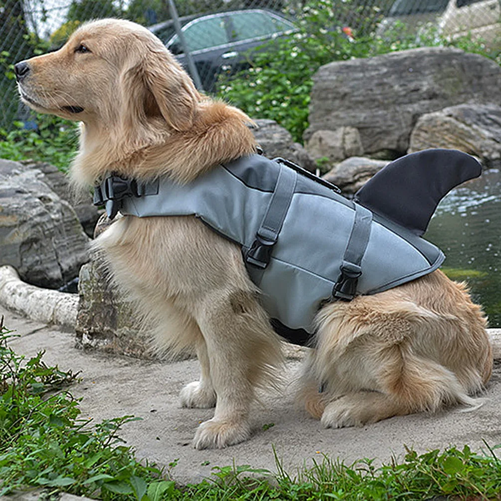 1962 Petit Chien été Gilet De Sauvetage Pour Animaux De Compagnie Style Requin Gilet De Sauvetage Avec Poignée Chiot Gilet De Bain Formation