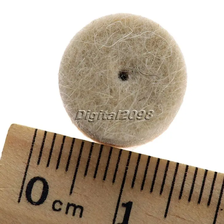 Yetaha 50Pcs 13mm Wool Felt Polishing Buffing Round Wheel Grinding Pad With 2 Shanks 3.2mm For Dremel Rotary Tool Polishing Pads carnauba car wax