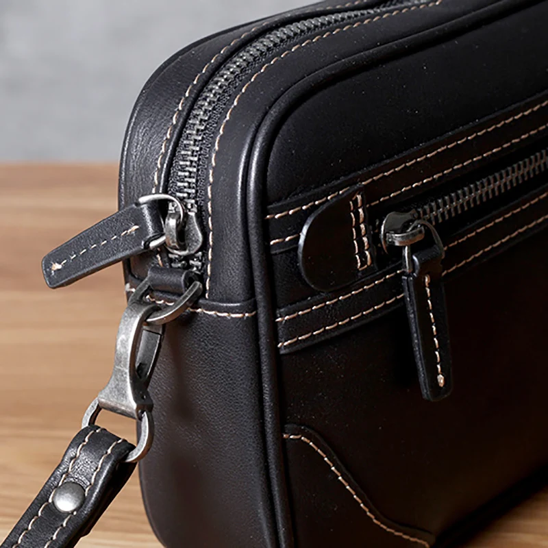 AETOO Cowhide man handbag leather wallet handmade head cowhide handbag