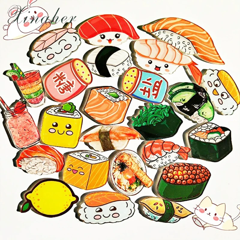 XINAHER 1 шт. Harajuku Pin значок пластиковая брошь суши Значки для одежды на рюкзаке