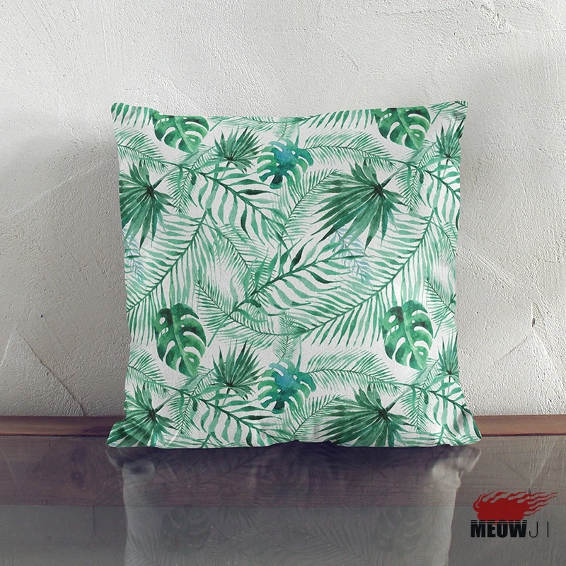 Spring Breath Pillow Cover Multi Size Super Soft Green Leaves