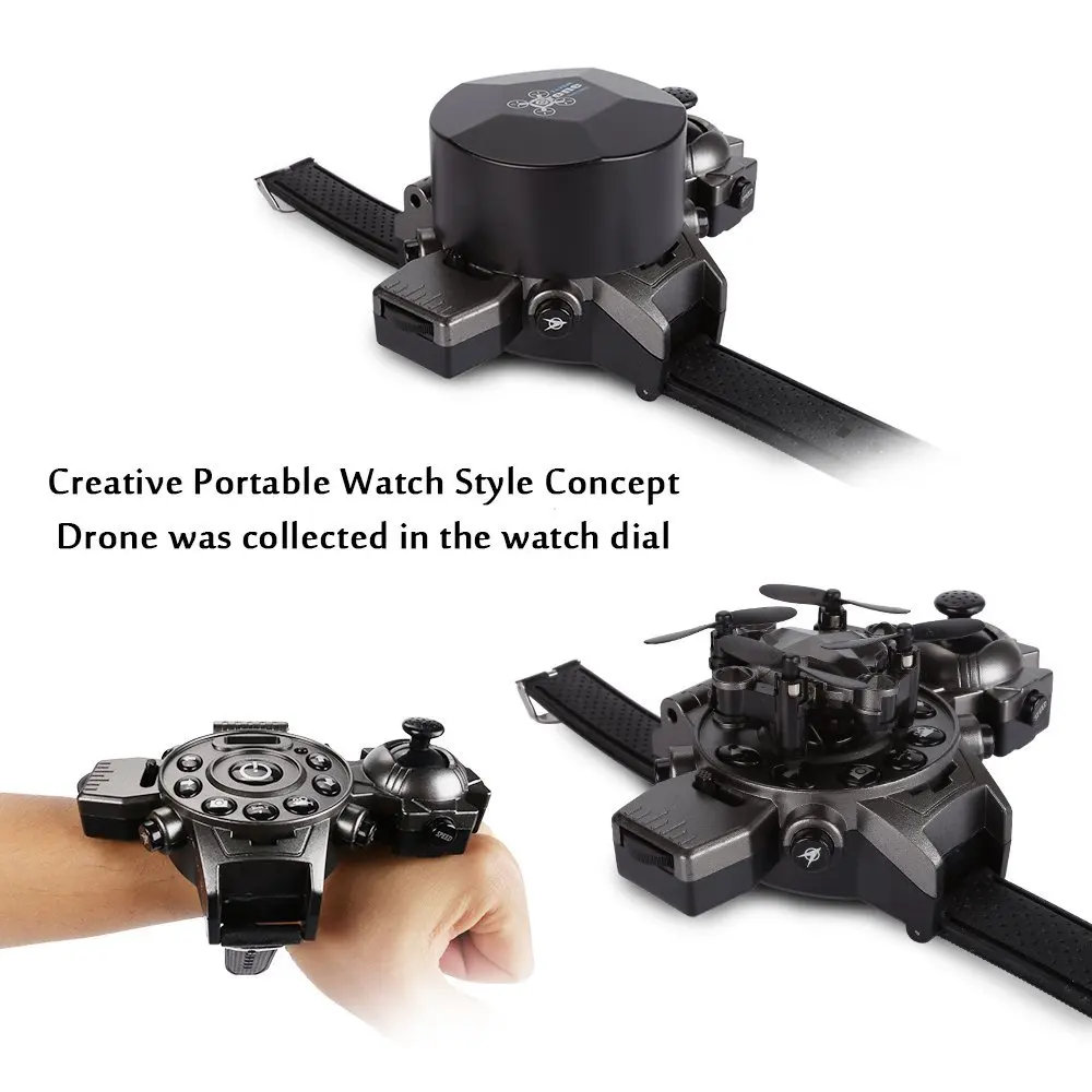 2019 Brand New RC Drone Mini Foldable Mode Quadcopter 4 Channel Gyro Aircraft with Watch Type Remote Controller