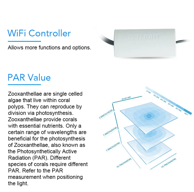 ZET светильник ZA-1201L ZA1201 ZA1201WIFI светодиодный светильник коралловый для выращивания морских рифов белый синий аквариум для рыб SPS LPS цвет для выращивания