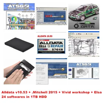 

Alldata V10.53 DHL Free ship 2020 lldata+Mit//chell 2015+ImmoKiller+tecdoc+Vivid+Heavy+EtttTK auto repair software 24in1TB HDD