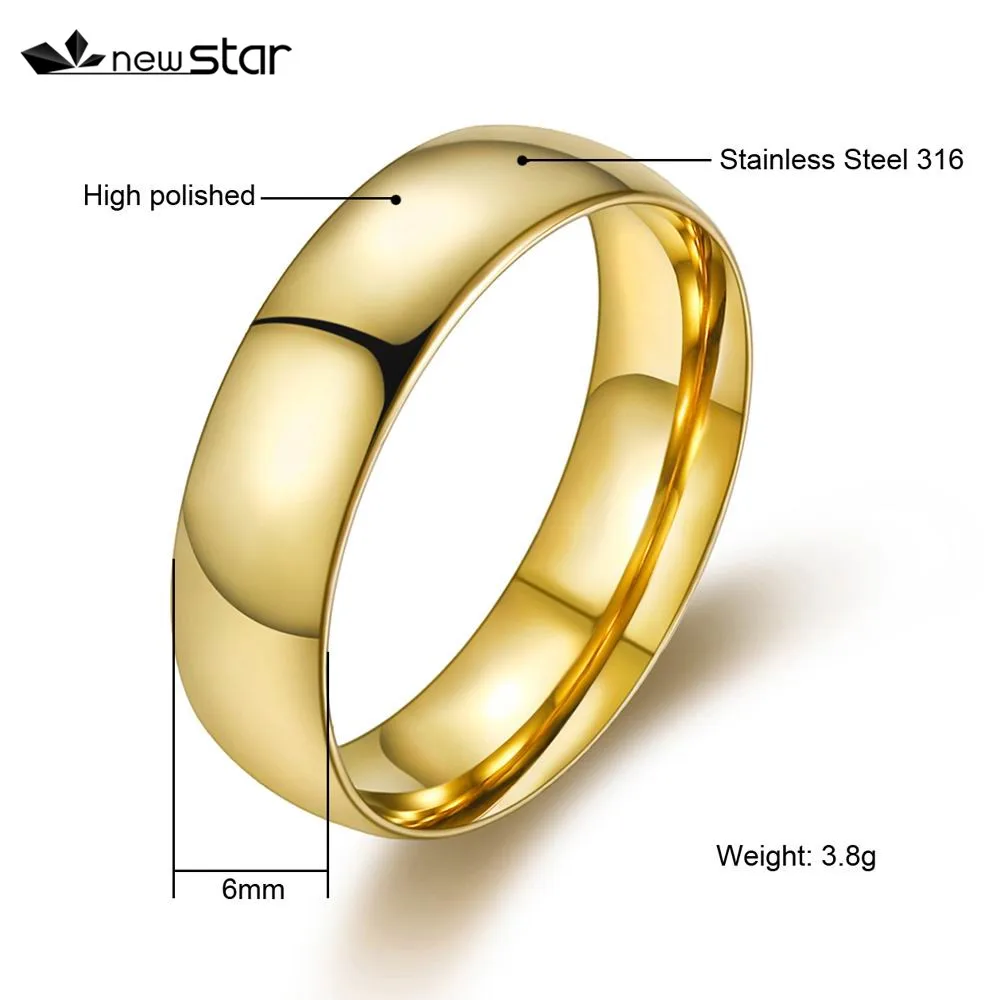 Wedding Rings For Lover Gold-Color Stainless Steel Couple Rings For Engagement Jewelry Wedding Bands