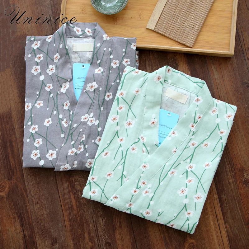 Women's Yukata Japanese Kimono Robes Pajamas Sets Cotton Dress Suits Shrt Pant Nightgown Sleepwear Bathrobe Leisure Homewear