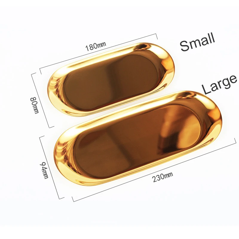 Nordic Style Stationery Storage Gold Silvery Vanity Tray Desk Organizer Stationery Holder Office Decorative Accessories Supplies