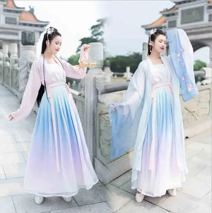 Женский костюм принцессы Hanfu из трех предметов в старинном китайском стиле с