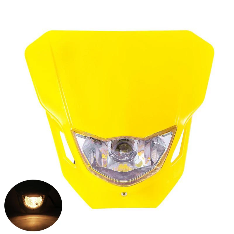 Yellow High Beam Motorcycle Twin Headlight Fairing Kit With LED