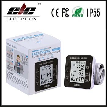 

English Manual Portable Indoor Outdoor Wrist Blood Pressure Monitor Sphygmomanometer With LCD Screen Voice Read Two User Mode