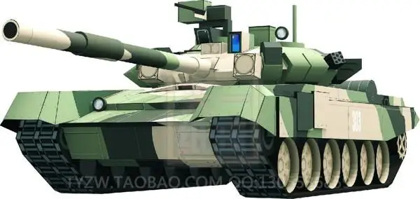 Российский боевой танк T90 модель автомобиля из бумаги сделай сам военная