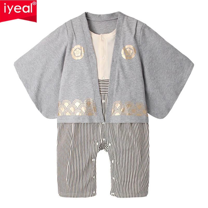 

IYEAL Kids Japanese Kimono Style Baby Boys Toddler Infant Cotton Kimono Children Boys Jumpsuit Clothes Costume