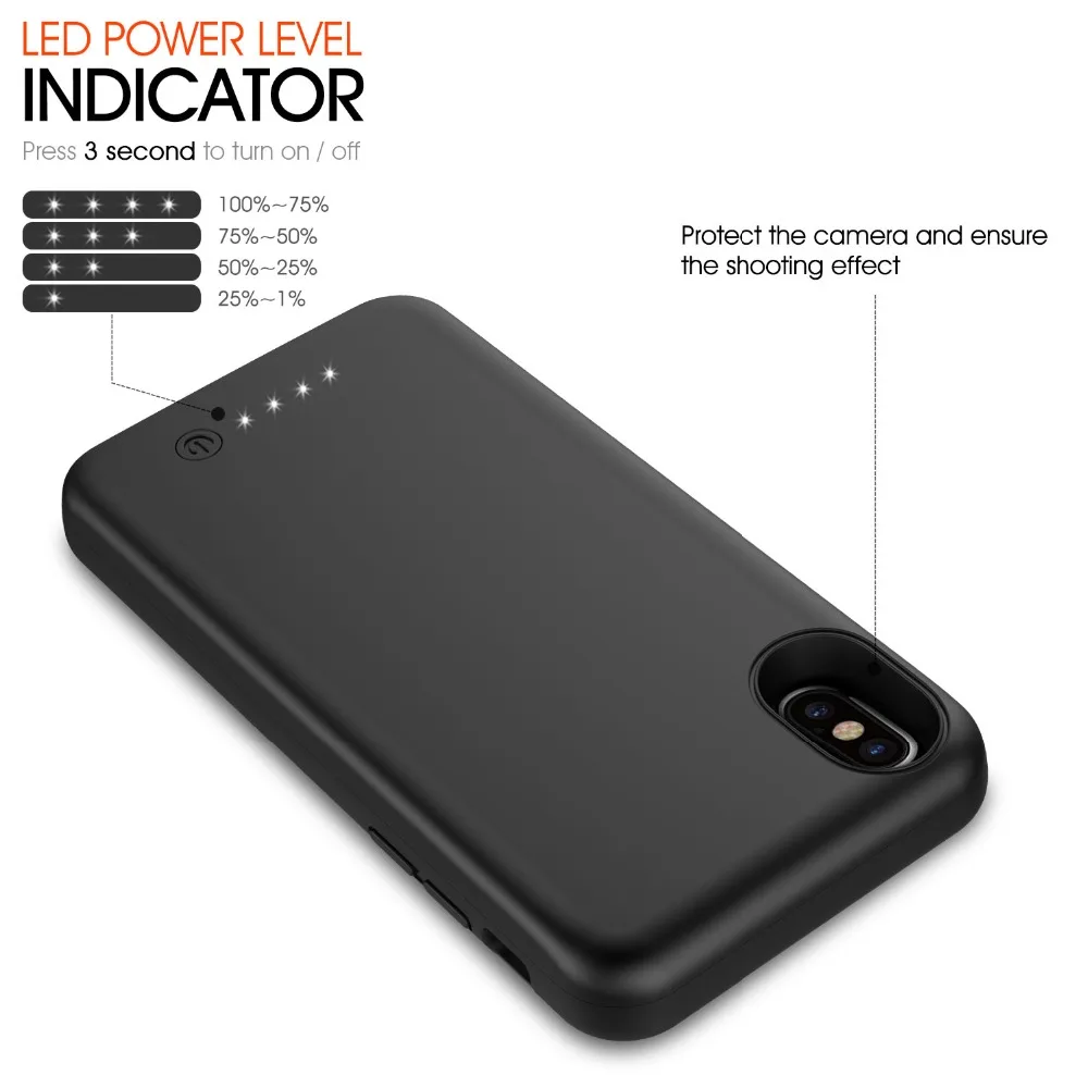 Внешний аккумулятор чехол для iPhone X 10 4000 mAh power Bank резервный тонкий портативный аккумулятор для быстрой зарядки power Bank