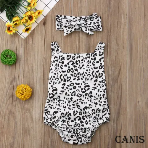 

Leopard Sweet Newborn Baby Girl Deer Romper Bodysuit Jumpsuit Clothes Outfits UK