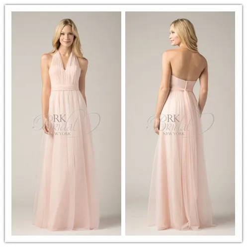 Light Pink Chiffon Bridesmaid Dress